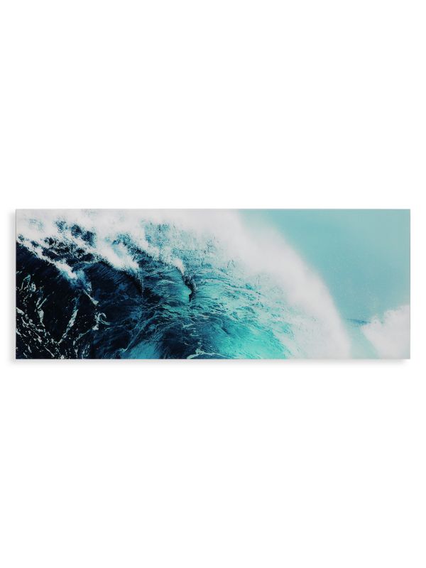 Empire Art Direct Blue Wave 1 Frameless Free Floating Tempered Glass Panel Graphic Wall Art